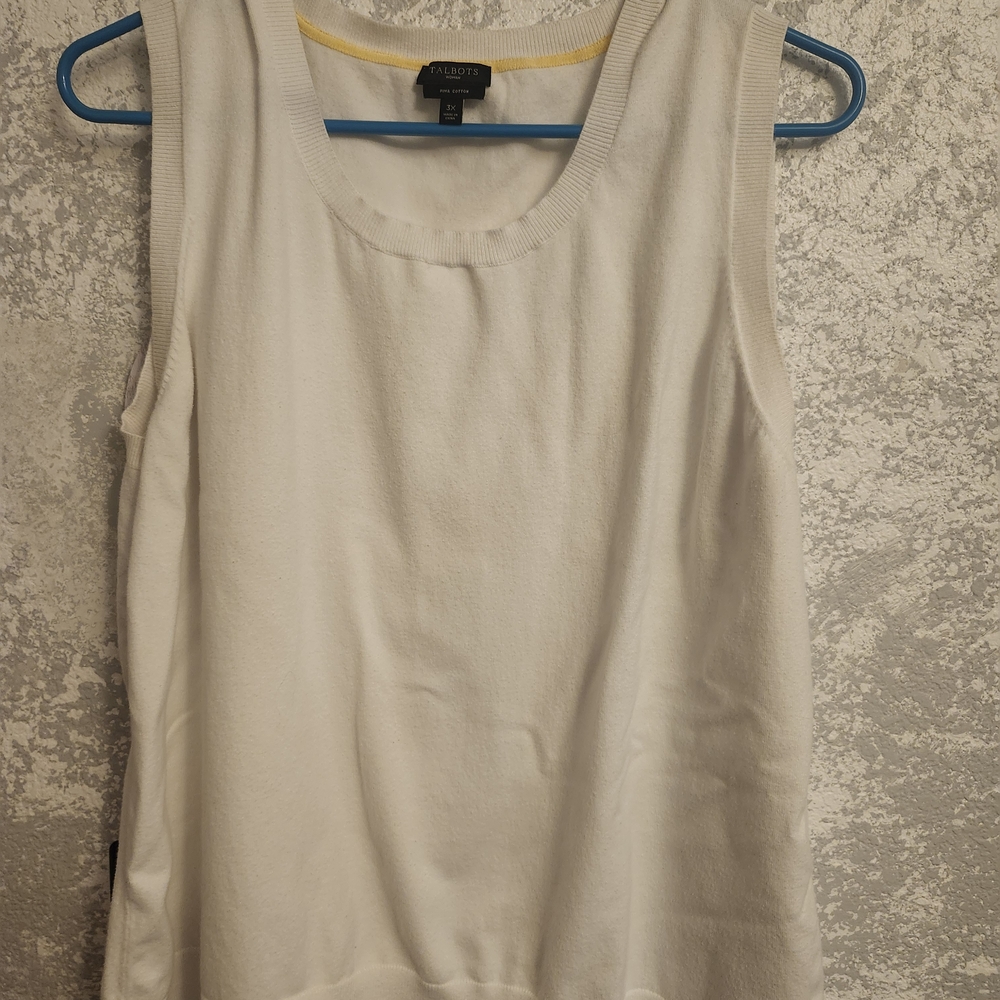 Talbots Women's White Sleeveless Tank Top